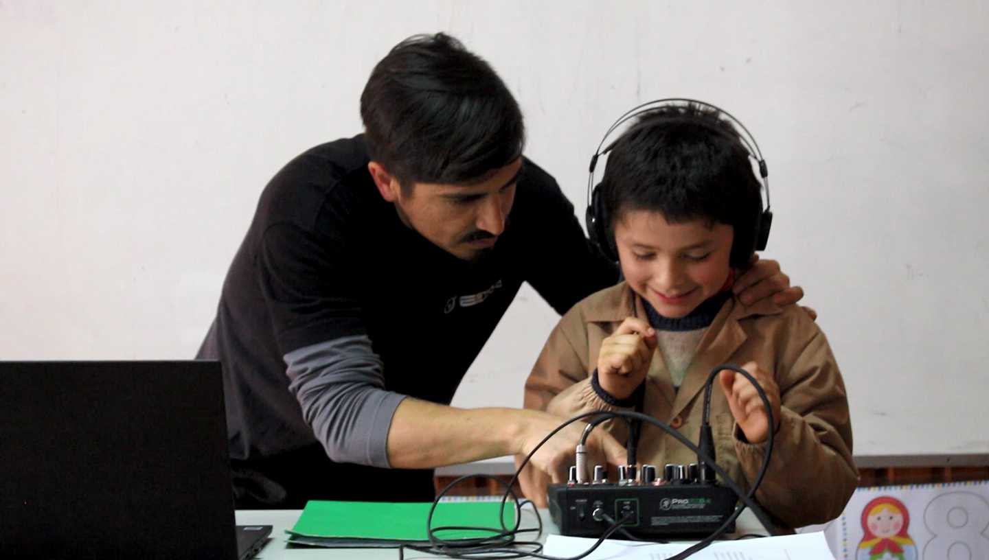 Michaela Greiler recording a show